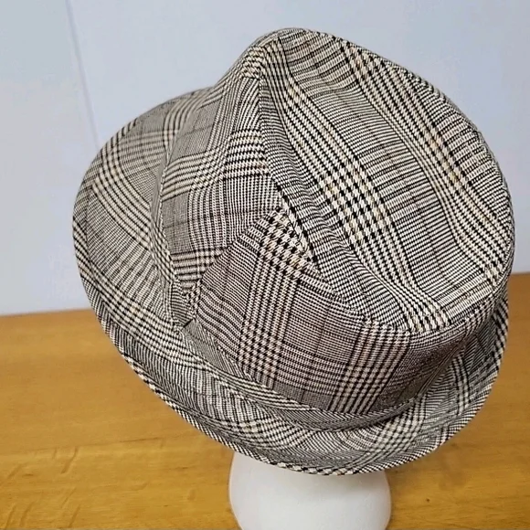 Anoma Woman’s Brown Plaid Fedora Hat Size  100% Cotton 7⅛(22") - Picture 6 of 10